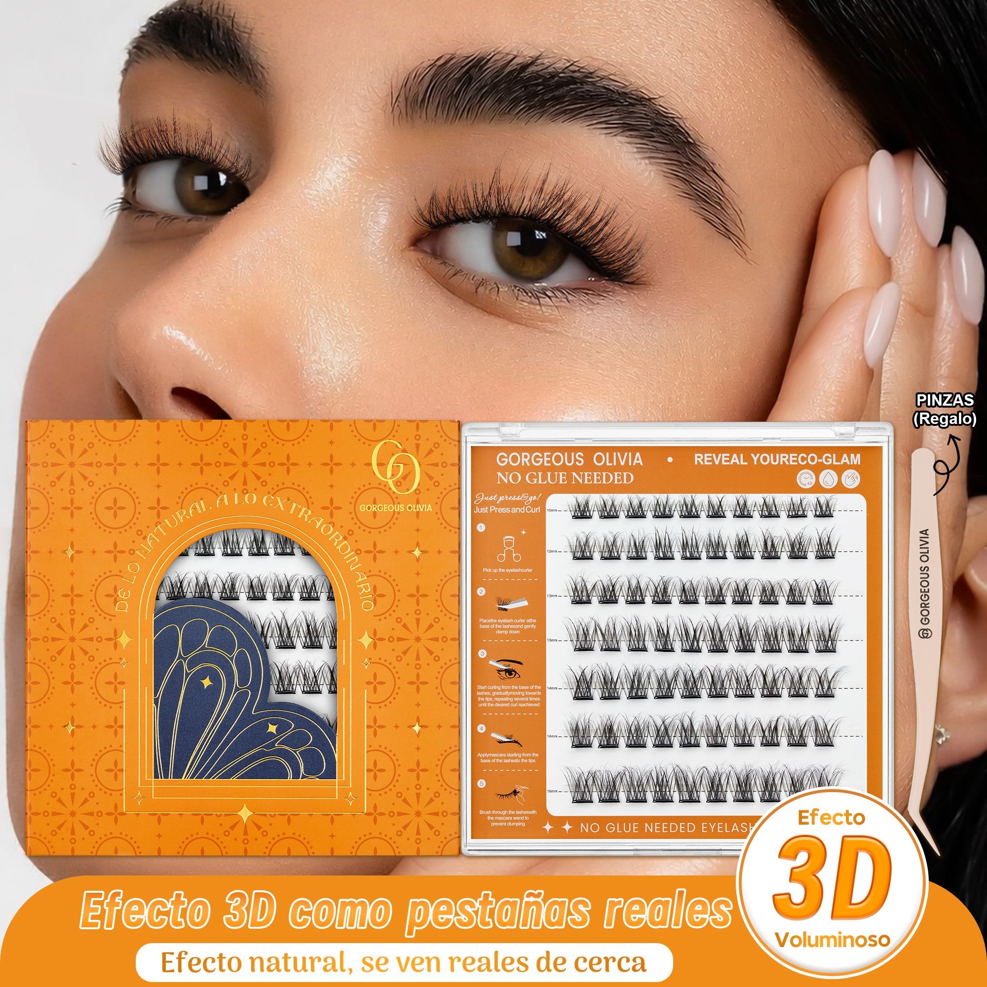 3D Natural Layer No-Glue Lashes 10–16mm