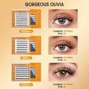 Gorgeous Olivia 3D lash cluster kit with self-adhesive technology