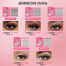 Gorgeous Olivia Gems Series lash cluster kit with self-adhesive technology