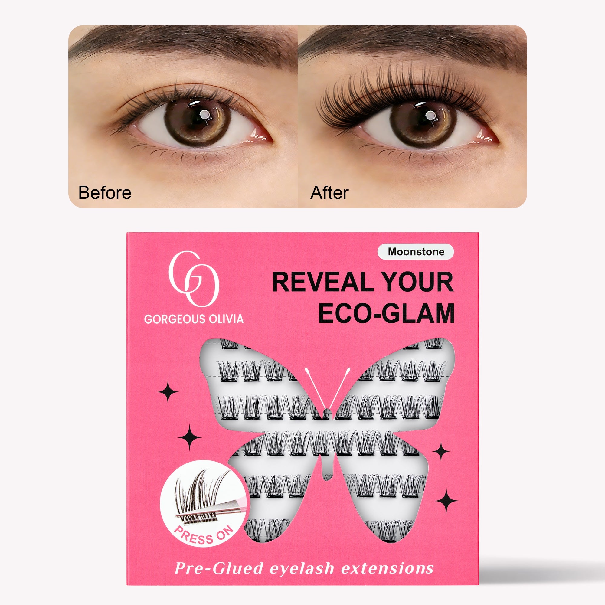 Self-Adhesive Cluster Eyelashes | Glue-Free, Easy & Natural