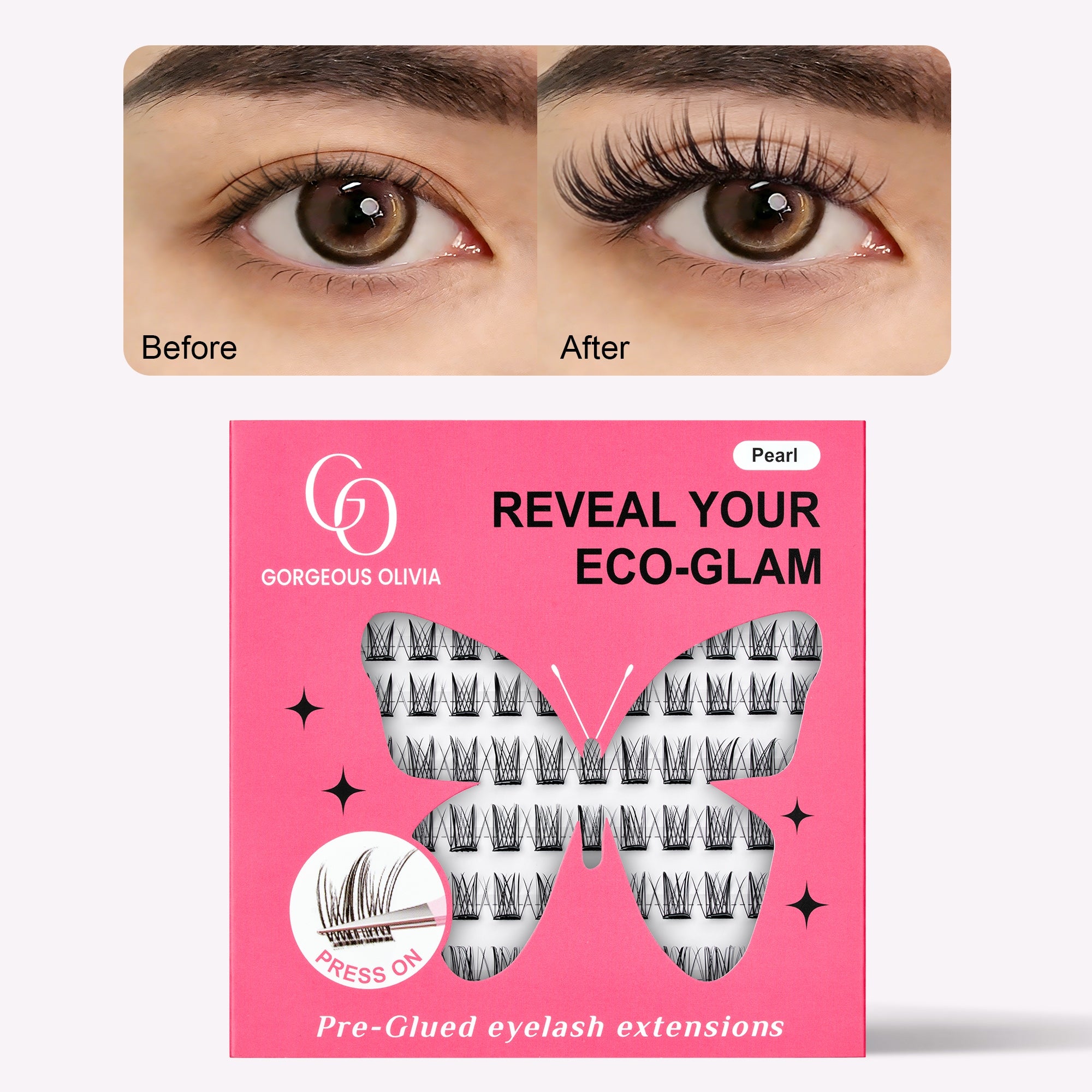 Self-Adhesive Cluster Eyelashes | Glue-Free, Easy & Natural