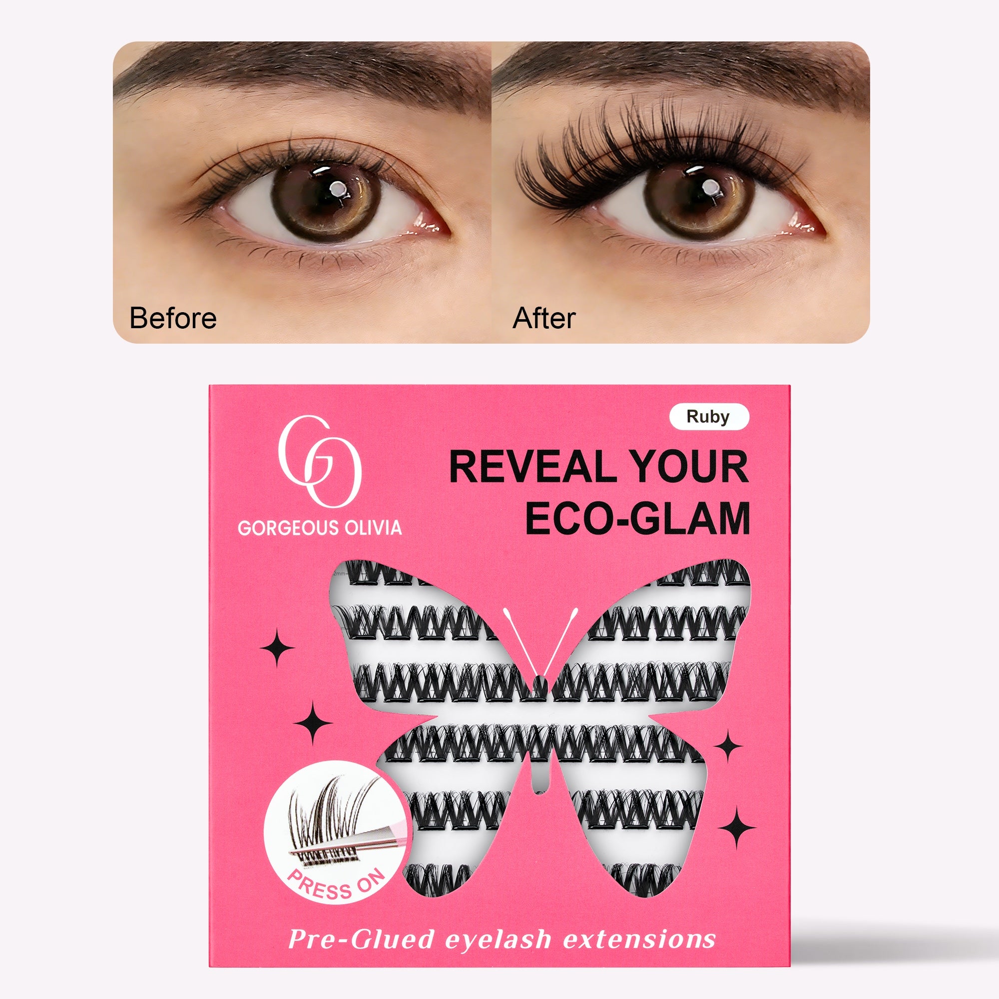Self-Adhesive Cluster Eyelashes | Glue-Free, Easy & Natural