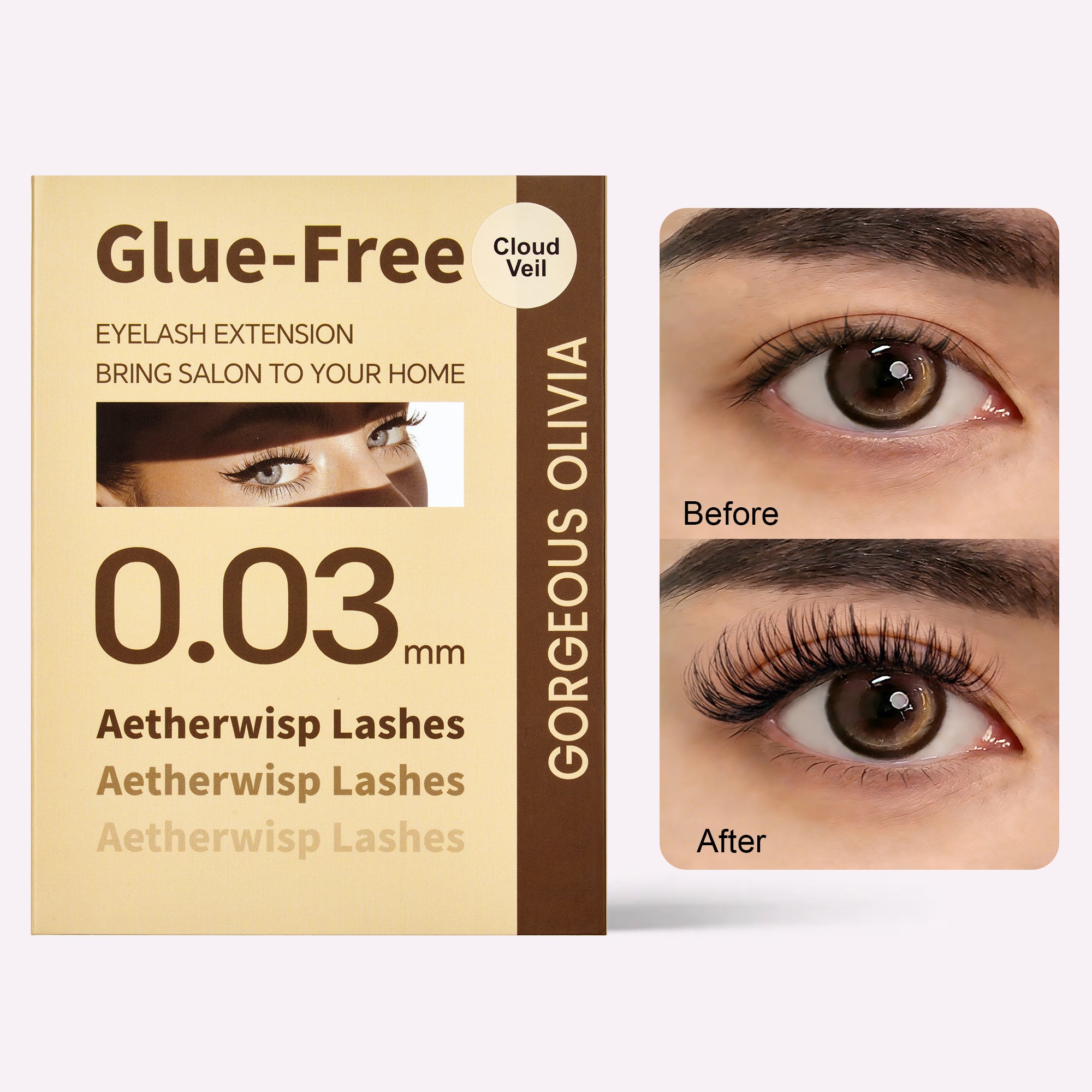 Self-Adhesive Cluster Eyelash Kit 0.03 mm Glue-Free